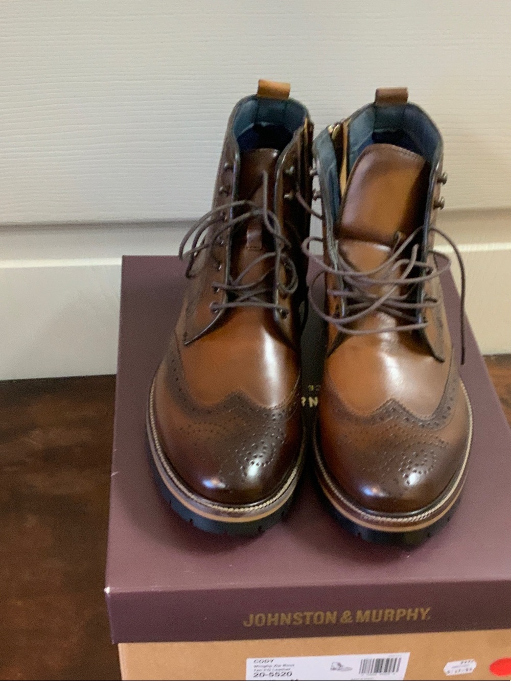 Johnston & Murphy Brown Leather Chukka Wingtip Boots. CODY 20-5520
